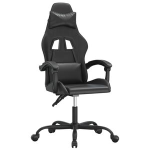 vidaXL Gamestoel draaibaar kunstleer zwart
