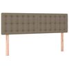 vidaXL Boxspring met matras en LED stof taupe 140x190 cm