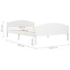 vidaXL Bedframe massief grenenhout wit 160x200 cm