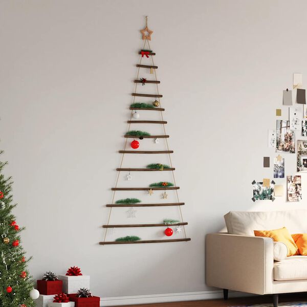 vidaXL Hangende kerstboom met topster 86x180 cm natuurlijke tak