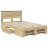 vidaXL Bedframe met hoofdeinde Sonoma Eiken 137 x 203 cm Bewerkt hout