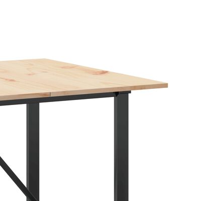 vidaXL Eettafel O-frame 200x100x75 cm massief grenenhout en gietijzer