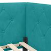 vidaXL Hoekbedframe met matras Turquoise 90 x 190 cm Fluweel