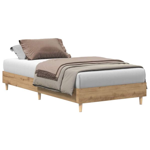vidaXL Bedframe zonder matras spaanplaat artisanaal eikenkleurig