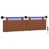 vidaXL Hangend hoofdbord Bruin Antiek PU
