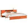 vidaXL Bedframe met opberghoofdeksel 2 pcs Wasbruin Massief Vurenhout