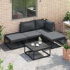 vidaXL Tuin Sofa Set met kussen 5 pcs Zwart Aluminium