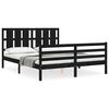 vidaXL Bedframe met hoofdbord massief hout zwart