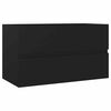 vidaXL Wastafelkast 80x38,5x45 cm bewerkt hout zwart