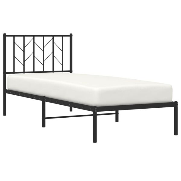 vidaXL Bedframe met hoofdbord metaal zwart 80x200 cm