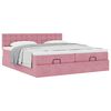 vidaXL Ottoman bed met matrassen 200x200cm fluweel roze