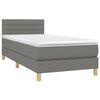 vidaXL Boxspring met matras stof donkergrijs 80x200 cm