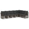 vidaXL Tuinbankenset 7 st Grijs poly rattan