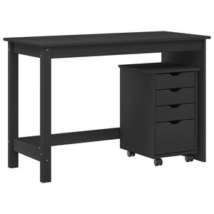 vidaXL Bureau Kas Set 2 st Grijs Massief grenenhout