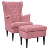vidaXL Fauteuil met Voetenbank 2 st Roze Fluweel