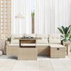 vidaXL Tuin Sofa Set met kussen met opslag 6 pcs Beige Poly riet