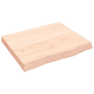 vidaXL Tafelblad 60x50x(2-6) cm onbehandeld massief eikenhout