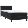 vidaXL Boxspring met matras en LED fluweel zwart 90x220 cm