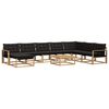 vidaXL Buiten bankenset 9 pcs Wit en zwart Massief Acaciahout