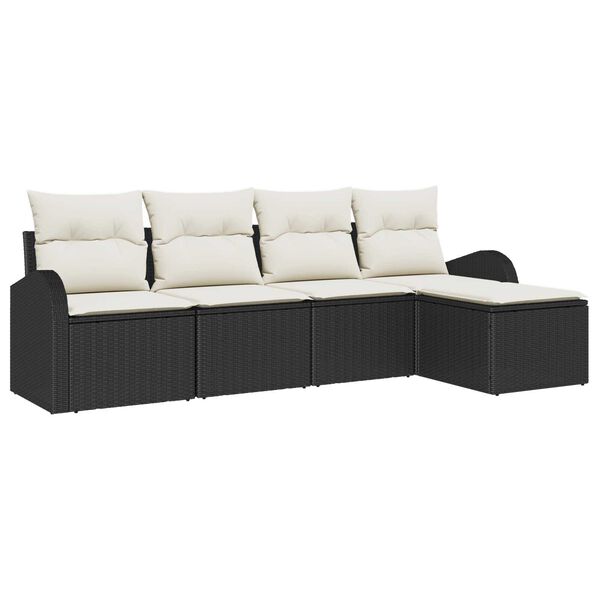 vidaXL Tuin Sofa Set 5 pcs Zwart poly rattan