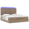 vidaXL Ottoman bed met matras en LED's 160x200cm kunstleer