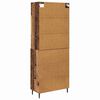 vidaXL Hoge kast Oud Hout 69,5 x 34 x 180 cm Geengineerd Hout en Glas