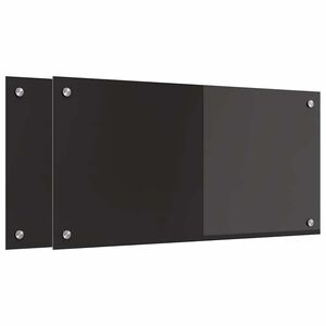 vidaXL Keuken Achterwand 2 pcs Zwart 80 x 40 cm gehard glas