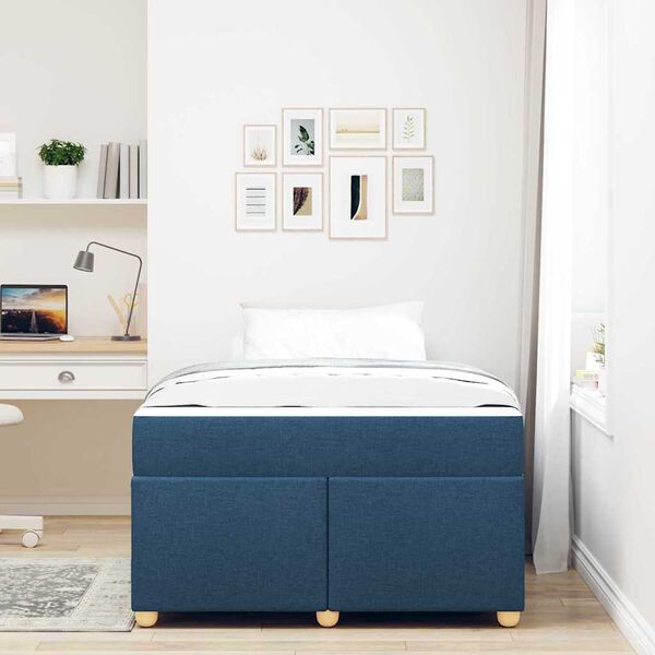 vidaXL Bedframe met matras Blauw 120 x 190 cm Stof