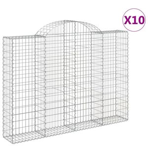 vidaXL Schanskorven 10 st gewelfd 200x30x140/160 cm ijzer