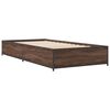 vidaXL Bedframe bewerkt hout en metaal bruin eikenkleurig 100x200 cm