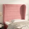 vidaXL Hoofdbord met randen 83x23x118/128 cm fluweel roze
