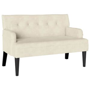 vidaXL Chesterfield Bank Cr&egrave;me 112 x 65,5 x 75 cm Fluweel