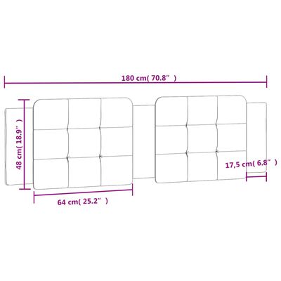 vidaXL Hoofdbordkussen 180 cm kunstleer zwart