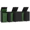 vidaXL Containerberging voor 5 containers 345x79x117 cm staal zwart