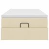vidaXL Ottoman bed met matras 100x200cm stof cr&egrave;mekleurig