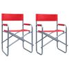 vidaXL Regisseursstoelen 2 st staal rood