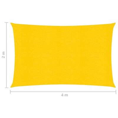 vidaXL Zonnezeil 160 g/m² 2x4 m HDPE geel