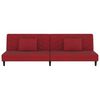 vidaXL Slaapbank 2-zits met 2 kussens fluweel wijnrood