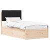 vidaXL Bedframe met Gevoerd Hoofdgedeelte Zwart 90 x 200 cm