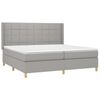 vidaXL Boxspring met matras en LED stof lichtgrijs 200x200 cm