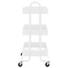 vidaXL Trolley 3-laags 43x34x79 cm staal wit