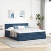 vidaXL Ottoman bed met matrassen en LED's 180x200cm stof blauw