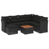 vidaXL 8-delige Loungeset met kussens poly rattan zwart