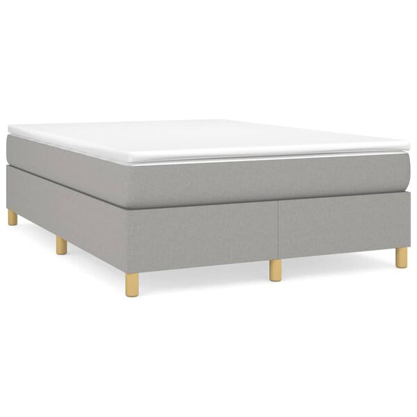 vidaXL Boxspring bed stof lichtgrijs 140x190 cm