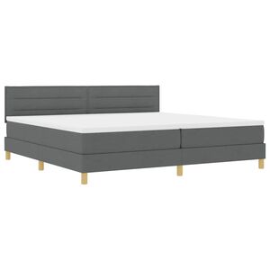 vidaXL LED Box Spring Bed met hoofdeinde Donkergrijs 200 x 200 cm Stof