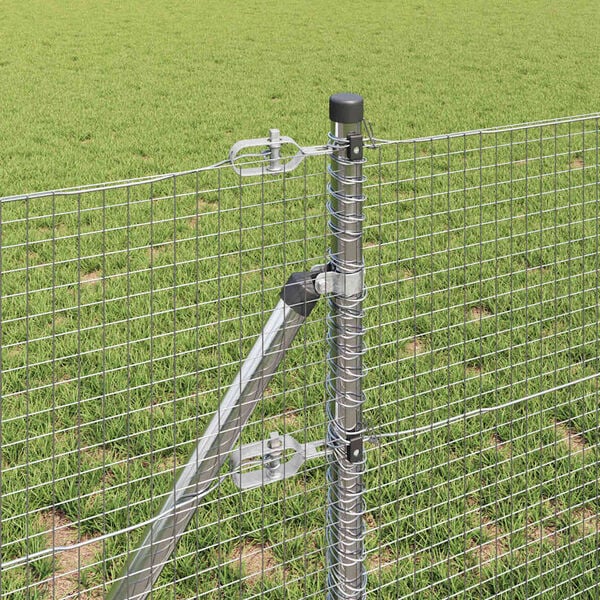 vidaXL Afrasteringspaal Zilver 10 x 0,8 m (19 x 19 mm gaas) Staal