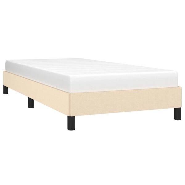 vidaXL Bedframe zonder matras 80x200 cm stof crèmekleurig
