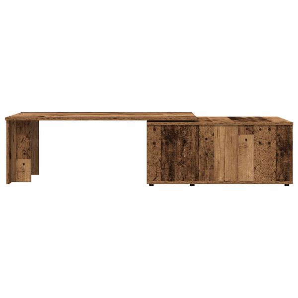 vidaXL Salontafel 150x50x35 cm bewerkt hout oud houtkleurig