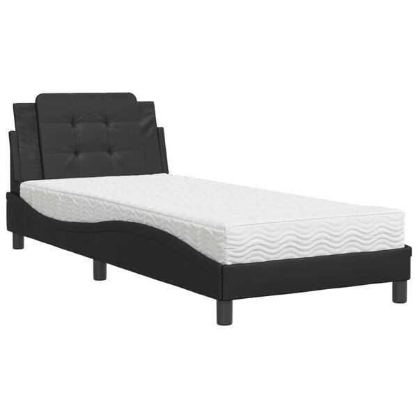vidaXL Bedframe zonder matras "Zadar" kunstleer zwart 100x200 cm