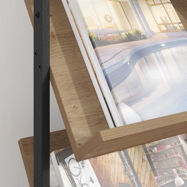 vidaXL Tijdschrift Rek Artisan Eiken 68 x 40 x 123.5 cm Bewerkt hout